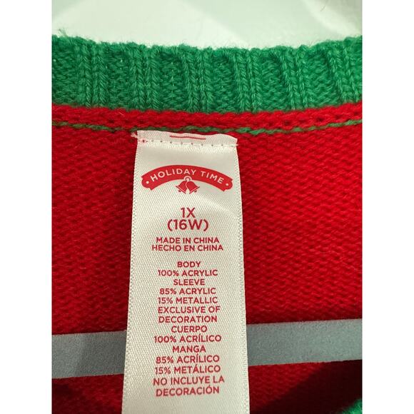 NWT Holiday Time Pug-ly Christmas Sweater, 1X - Picture 5 of 6